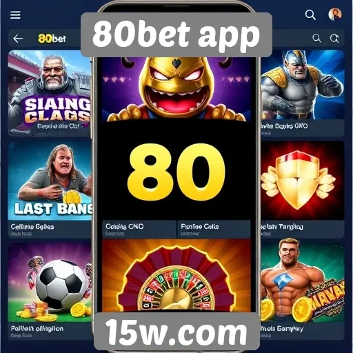A variedade de jogos disponíveis no 80bet app